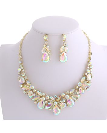 CRYSTAL RHINESTONE NECKLACE SET