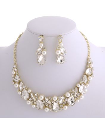 CRYSTAL RHINESTONE NECKLACE SET