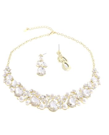 CRYSTAL RHINESTONE NECKLACE SET
