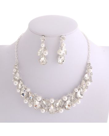 CRYSTAL RHINESTONE NECKLACE SET