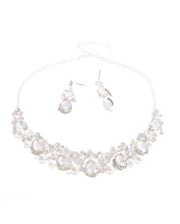CRYSTAL RHINESTONE NECKLACE SET