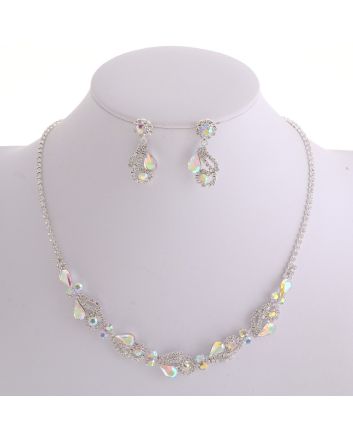Rhinestone Necklace Earring Set