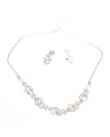Rhinestone Necklace Earring Set