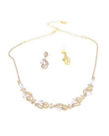 Rhinestone Necklace Earring Set