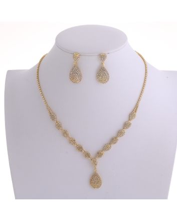 Rhinestone Necklace Earring Set