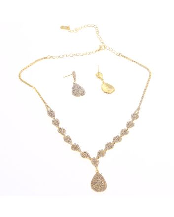 Rhinestone Necklace Earring Set