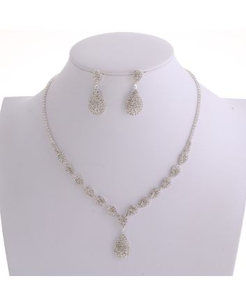Rhinestone Necklace Earring Set
