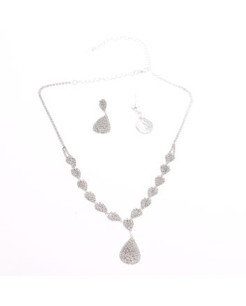 Rhinestone Necklace Earring Set