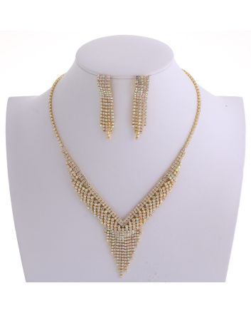 Rhinestone Necklace Earring Set
