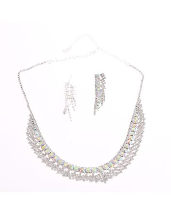 Rhinestone Necklace Earring Set