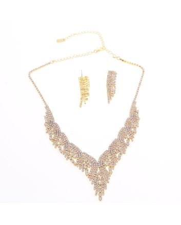 Rhinestone Necklace Earring Set