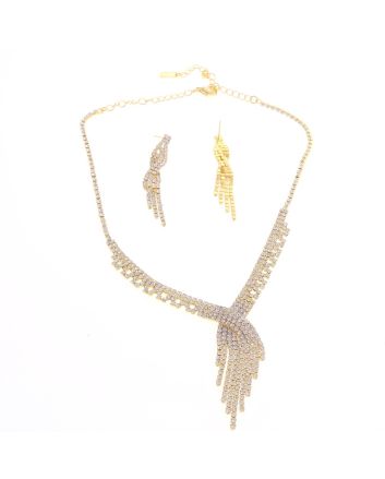 Rhinestone Necklace Earring Set