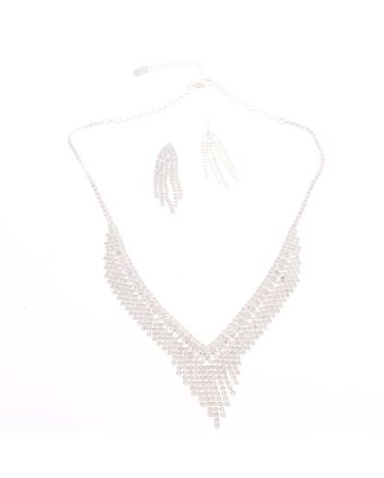 Rhinestone Necklace Earring Set