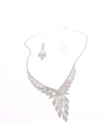 Rhinestone Necklace Earring Set