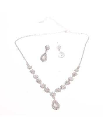 Rhinestone Necklace Earring Set