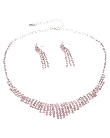 Rhinestone Necklace Earring Set