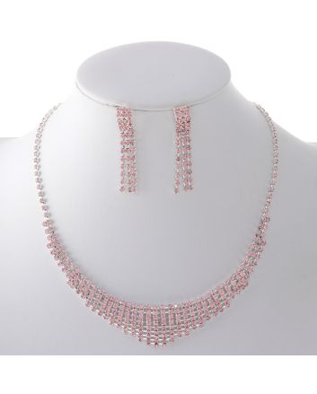 Rhinestone Necklace Earring Set