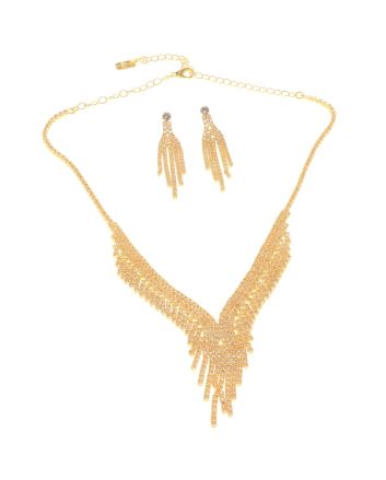Rhinestone Necklace Earring Set