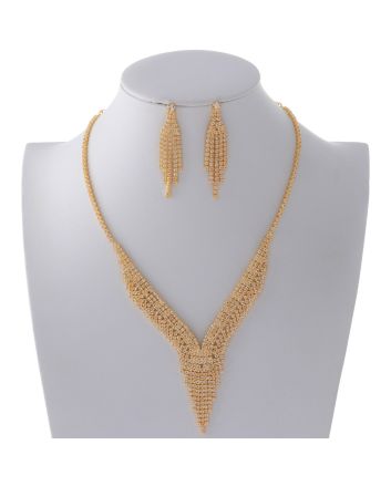 Rhinestone Necklace Earring Set