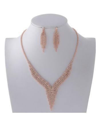 Rhinestone Necklace Earring Set