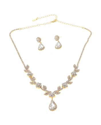 Rhinestone Necklace Earring Set