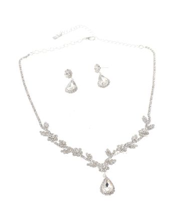 Rhinestone Necklace Earring Set