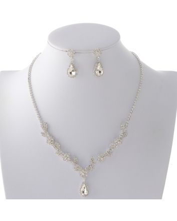 Rhinestone Necklace Earring Set