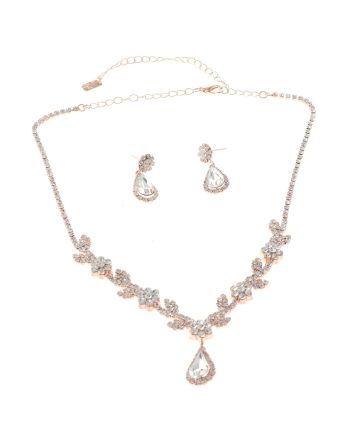 Rhinestone Necklace Earring Set