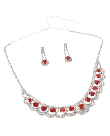 Rhinestone Necklace Earring Set