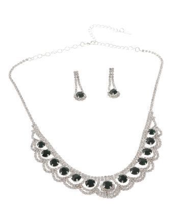 Rhinestone Necklace Earring Set