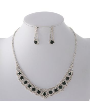 Rhinestone Necklace Earring Set