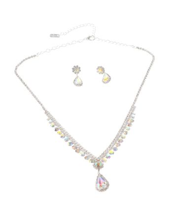 Rhinestone Necklace Earring Set