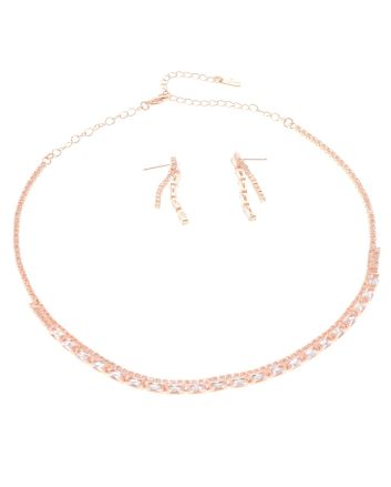 Rhinestone Necklace Earring Set