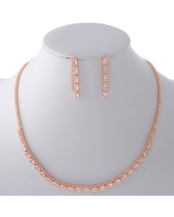 Rhinestone Necklace Earring Set