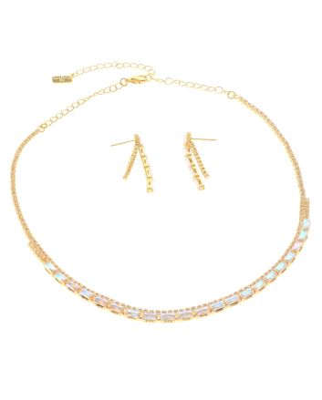 Rhinestone Necklace Earring Set