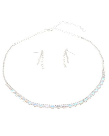 Rhinestone Necklace Earring Set