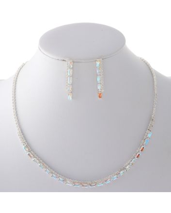 Rhinestone Necklace Earring Set