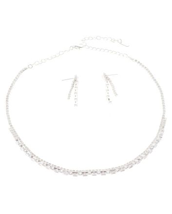 Rhinestone Necklace Earring Set