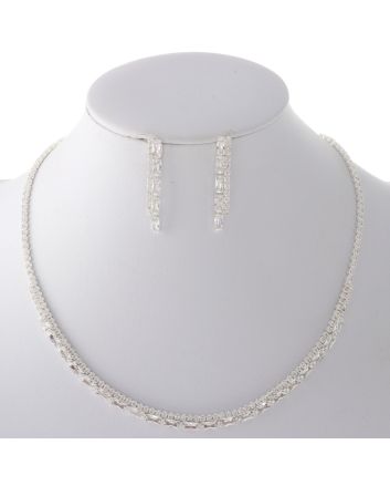 Rhinestone Necklace Earring Set