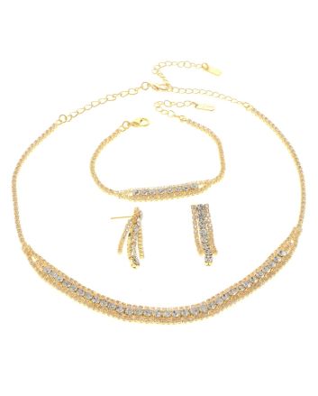 Rhinestone Necklace Bracelet Set 