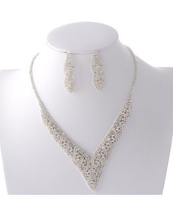 Rhinestone Necklace Set