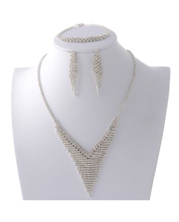 Rhinestone Necklace Set