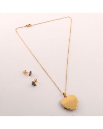 Stainless Steel Pendant Earring Set