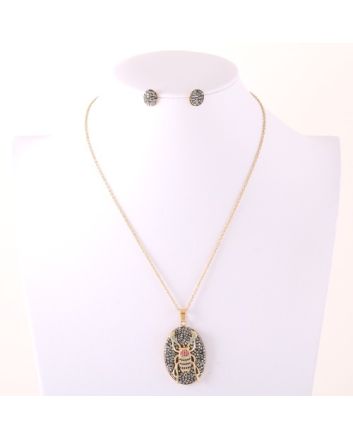 Stainless Steel Pendant Earring Set