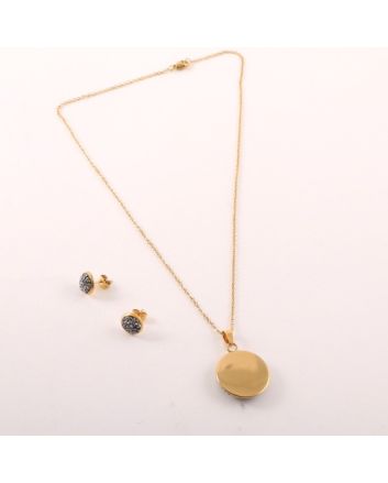 Stainless Steel Pendant Earring Set