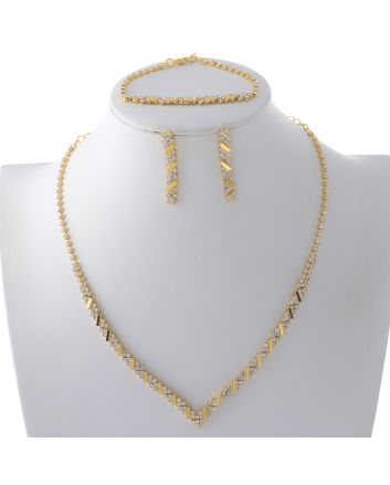Rhinestone Necklace Bracelet Set 