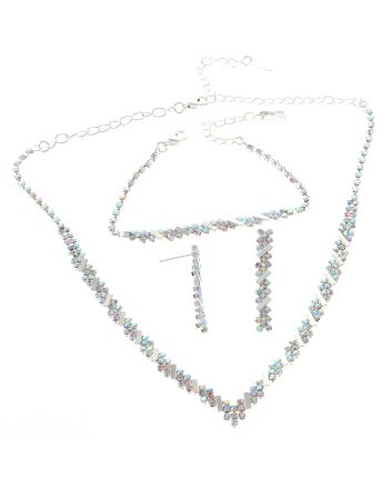 Rhinestone Necklace Bracelet Set