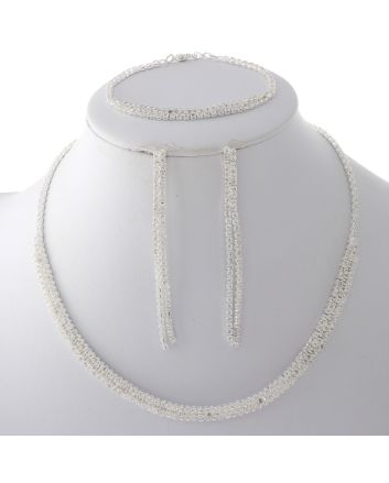 Rhinestone Necklace Bracelet Set