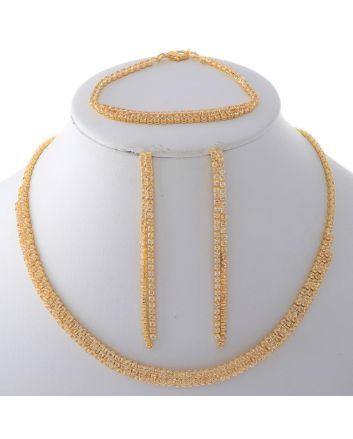 Rhinestone Necklace Bracelet Set 