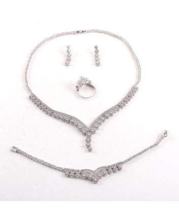 Rhodium Plated Necklace Set